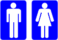 his and hers restroom signs